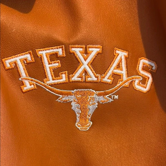 Vintage University of Texas LeatherJacket in Orange and White